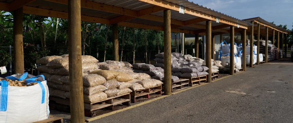 Piles of landscape rocks in Orlando, FL.