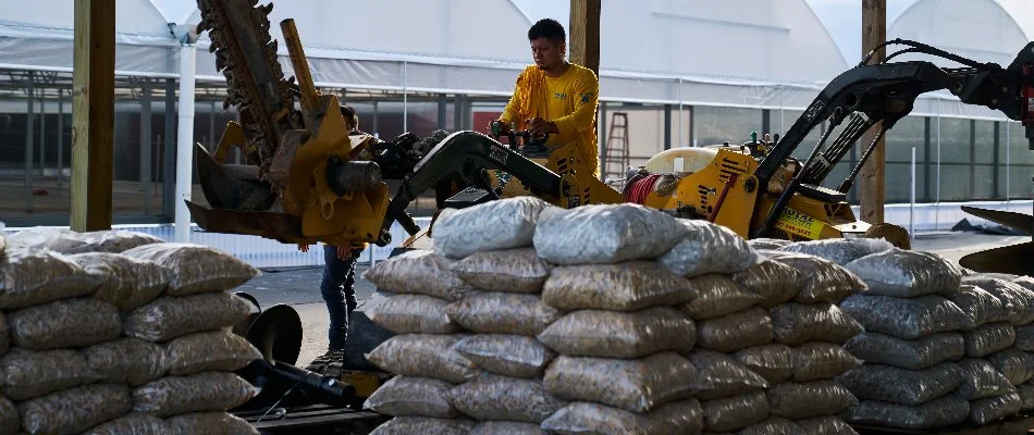 Piles of landscape rocks in Orlando, FL.