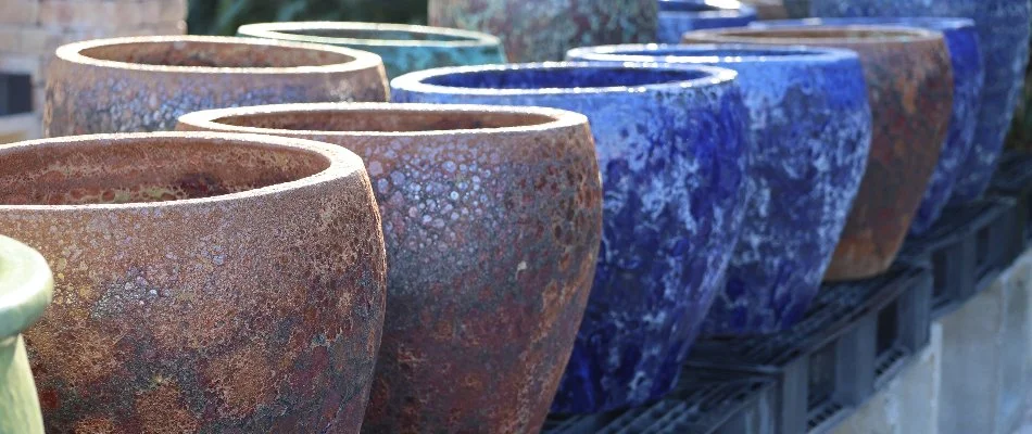 Glazed pottery in Orlando, FL, for plants.
