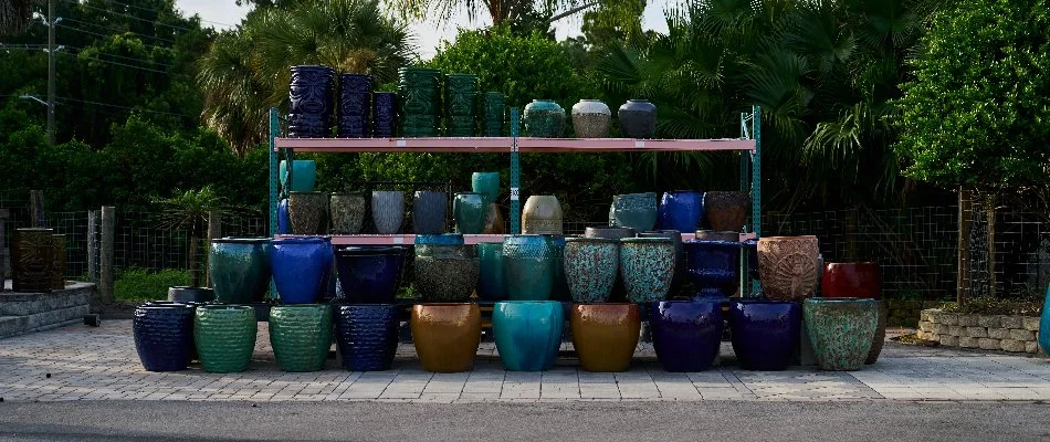 Blue, gray, and white pottery in Orlando, FL.